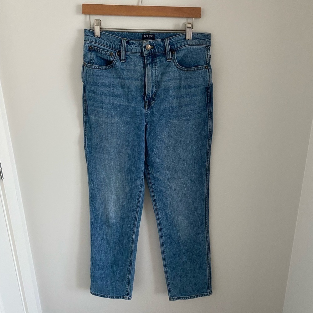 J Crew Men’s Women’s High Rise Classic Vintage Straight Leg Jeans Sz 28 EUC